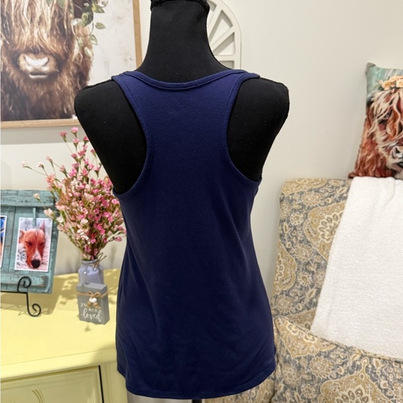 Alya Deep Blue Cotton Blend Top - Picture 3 of 5